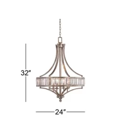Vienna Full Spectrum Soft Silver Chandelier 24" Wide Crystal Glass 4-Light Fixture For Dining Room House Kitchen Bedroom -Lighting Specialty Shop GUEST 7393f249 f54a 47ee b388 b1dc8d26a605
