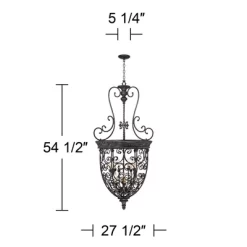 Franklin Iron Works French Scroll Rubbed Bronze Chandelier 27 1/2" Wide Rustic 12-Light Fixture For Dining Room House Kitchen Island Entryway Bedroom -Lighting Specialty Shop GUEST 73c670cb bdb1 4efe 84fa 08f948b3ab66