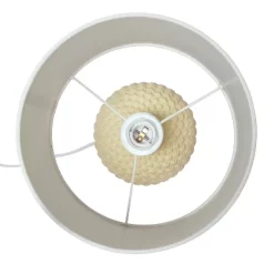 20.4" Traditional Ceramic Purled Texture Bedside Table Desk Lamp With White Fabric Drum Shade Yellow - Simple Designs -Lighting Specialty Shop GUEST 73ea1bbc aed4 4a89 a79b 2ad1a7e753fb