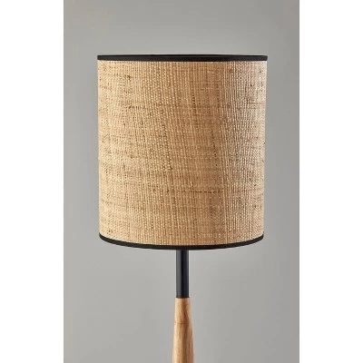 Cayman Natural Wood Floor Lamp Black - Adesso 1 Cayman Natural Wood Floor Lamp Black - Adesso