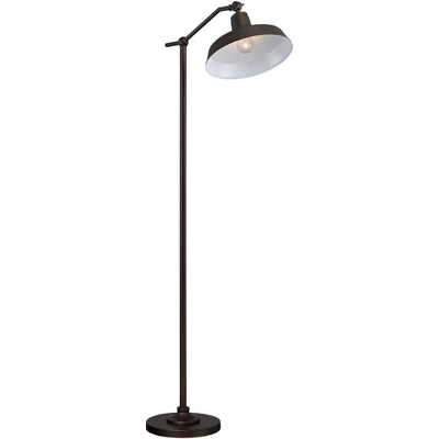 360 Lighting Rustic Downbridge Floor Lamp With USB Charging Port 61" Tall Satin Bronze Metal Dome Shade Living Room Reading House 7 360 Lighting Rustic Downbridge Floor Lamp With USB Charging Port 61" Tall Satin Bronze Metal Dome Shade Living Room Reading House - Image 7