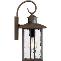 John Timberland Deaver Modern Outdoor Wall Light Fixtures Set Of 2 Bronze Motion Sensor Dusk To Dawn 15 1/4" Water Glass For Exterior -Lighting Specialty Shop GUEST 7490c6b3 0585 43f9 a452 3e2bd3769468