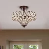 16" X 16" X 13" Maica 4 Light Abstract Crystal And Metal Semi Flush Mount Brown - Warehouse Of Tiffany
