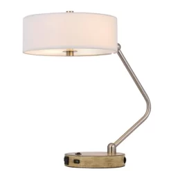 20" Metal/Wood Desk Lamp Brushed Steel - Cal Lighting -Lighting Specialty Shop GUEST 75a3da7b a554 40cc be61 7e9a219f778e