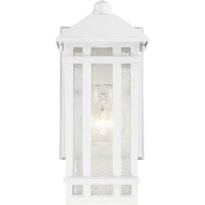 Kathy Ireland Sierra Craftsman Mission Outdoor Wall Light Fixture White 10 1/2" Frosted Seeded Glass For Post Exterior Barn Deck House Porch Yard Home 3 Kathy Ireland Sierra Craftsman Mission Outdoor Wall Light Fixture White 10 1/2" Frosted Seeded Glass For Post Exterior Barn Deck House Porch Yard Home - Image 3