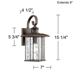 John Timberland Deaver Modern Outdoor Wall Light Fixtures Set Of 2 Bronze Motion Sensor Dusk To Dawn 15 1/4" Water Glass For Exterior -Lighting Specialty Shop GUEST 75ed1be7 2800 43b1 94d8 78034d8511c1