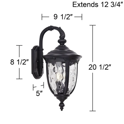 John Timberland Bellagio Vintage Rustic Outdoor Wall Light Fixture Textured Black Downbridge 20 1/2" Clear Hammered Glass For Post Exterior Barn Deck 6 John Timberland Bellagio Vintage Rustic Outdoor Wall Light Fixture Textured Black Downbridge 20 1/2" Clear Hammered Glass For Post Exterior Barn Deck - Image 6