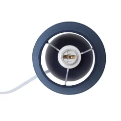 8.66" Petite Ceramic Orb Base Bedside Table Desk Lamp With Matching Tapered Drum Fabric Shade Blue - Creekwood Home -Lighting Specialty Shop GUEST 76714073 5f49 4d42 a88f 0e2ae0c6ee8f