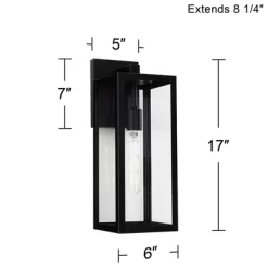 John Timberland Titan Modern Outdoor Wall Light Fixtures Set Of 2 Mystic Black Rectangular Frame 17" Clear Glass For Post Exterior Barn -Lighting Specialty Shop GUEST 7688985c 0ed1 4e86 af52 74428e1347bd