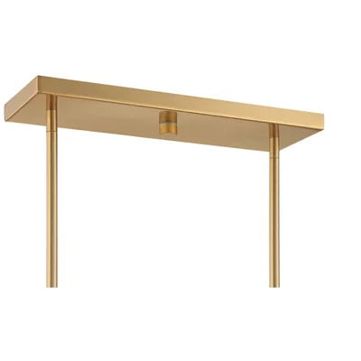 Possini Euro Design Kime Gold Linear Pendant Chandelier 50" Wide Modern 8-Light Fixture For Dining Room House Foyer Kitchen Island Entryway Bedroom 4 Possini Euro Design Kime Gold Linear Pendant Chandelier 50" Wide Modern 8-Light Fixture For Dining Room House Foyer Kitchen Island Entryway Bedroom - Image 4