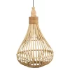 1-Light Armsfield Bell Pendant With Wood Shade Brown - EGLO