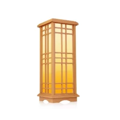 Solar LED Zen Outdoor Lantern With Amber/White Light - Techko Maid