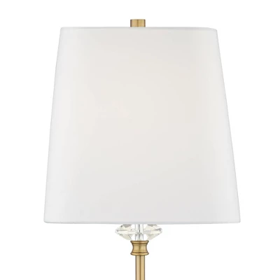 Regency Hill Julia 29 1/2" Tall Skinny Buffet Traditional End Table Lamps Set Of 2 Gold Clear Crystal Metal Living Room Bedroom Bedside White Shade 2 Regency Hill Julia 29 1/2" Tall Skinny Buffet Traditional End Table Lamps Set Of 2 Gold Clear Crystal Metal Living Room Bedroom Bedside White Shade - Image 2