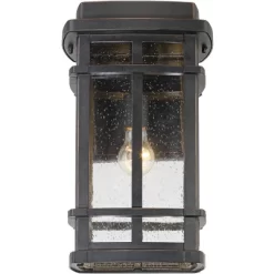 John Timberland Neri Mission Outdoor Wall Light Fixture Oil Rubbed Bronze 16" Clear Seedy Glass For Post Exterior Barn Deck House Porch Yard Patio -Lighting Specialty Shop GUEST 7bae20c0 8c06 486c 8c68 e7dfdc138665