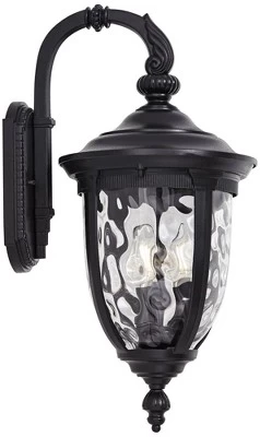 John Timberland Bellagio Vintage Rustic Outdoor Wall Light Fixture Textured Black Downbridge 20 1/2" Clear Hammered Glass For Post Exterior Barn Deck 5 John Timberland Bellagio Vintage Rustic Outdoor Wall Light Fixture Textured Black Downbridge 20 1/2" Clear Hammered Glass For Post Exterior Barn Deck - Image 5