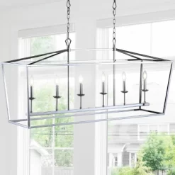 49" LED Metal Pagoda Linear Lantern Pendant - Jonathan Y -Lighting Specialty Shop GUEST 7d6da801 899e 420e bb4a 0051e77fd70f