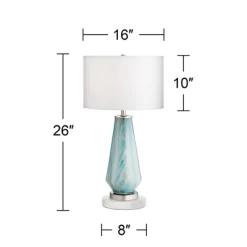 Possini Euro Design Jaime Coastal Table Lamp With Round White Marble Riser 26" High Blue Gray Drum Shade For Bedroom Living Room Office House Home 11 Possini Euro Design Jaime Coastal Table Lamp With Round White Marble Riser 26" High Blue Gray Drum Shade For Bedroom Living Room Office House Home -Lighting Specialty Shop GUEST 7f0689f3 b5d7 4edd 81d7 3115e539944f