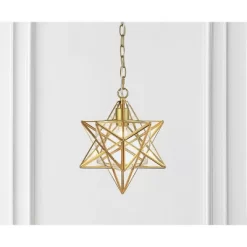 12" Stella Moravian Star Metal/Clear Glass LED Pendant - Jonathan Y -Lighting Specialty Shop GUEST 7f245a2a 7035 445c bb45 f704a5e09957