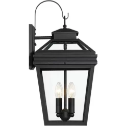 John Timberland Stratton Street Mission Outdoor Wall Light Fixture Textured Black Lantern 22" Clear Glass For Post Exterior Barn Deck House Porch Yard -Lighting Specialty Shop GUEST 8033bbd1 5b67 4183 bab1 f39ef90fd870