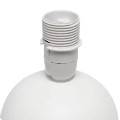 8.66" Petite Ceramic Orb Base Bedside Table Desk Lamp With Matching Tapered Drum Fabric Shade Off-White - Creekwood Home -Lighting Specialty Shop GUEST 812b56eb 2556 4c09 ab19 1a1ee20ee94d