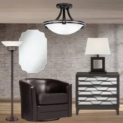 Possini Euro Design Light Blaster Modern Torchiere Floor Lamp 72 1/2" Tall Warm Bronze LED White Frosted Glass Bowl Shade For Living Room Bedroom Home -Lighting Specialty Shop GUEST 850569d9 d068 4326 aad7 a33ef97851f4