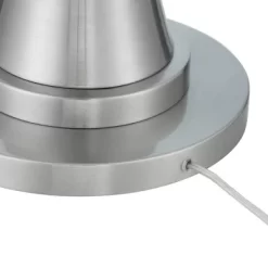 360 Lighting Karl Modern Floor Lamp Standing 63 3/4" Tall Brushed Nickel Metal White Tapered Drum Shade For Living Room House Bedroom Office Family -Lighting Specialty Shop GUEST 85af4fc1 c9ba 40f4 aa5d bb3824849fdf