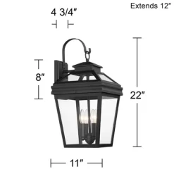 John Timberland Stratton Street Mission Outdoor Wall Light Fixture Textured Black Lantern 22" Clear Glass For Post Exterior Barn Deck House Porch Yard -Lighting Specialty Shop GUEST 85bd372d 6a8d 40f2 b152 900d73c22bd0