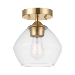 Harrow 1-Light Semi-Flush Mount Ceiling Lighting With Clear Glass Shade - Globe Electric -Lighting Specialty Shop GUEST 86a73664 b0d0 47f4 aa9a c8f3403aa112
