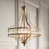 Vienna Full Spectrum Soft Silver Chandelier 24" Wide Crystal Glass 4-Light Fixture For Dining Room House Kitchen Bedroom