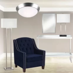 360 Lighting Modern Ceiling Light Flush Mount Fixture 13" Wide Brushed Nickel 2-Light Frosted Glass Dome Shade For Bedroom Kitchen Living Room Hallway -Lighting Specialty Shop GUEST 8759d2b5 100c 402d 9918 642b2636e1f2