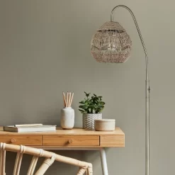 63.5" Roswitha High Brushed Iron Floor Lamp With Tan Hemp Rope Shade Gold - River Of Goods -Lighting Specialty Shop GUEST 89353793 1318 4572 a40c 6ad712015f85