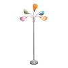 67" Contemporary Multi 5-Head Adjustable Gooseneck Floor Lamp With Shades - Simple Designs