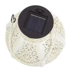 Set Of 2 Solar Outdoor Lights - Hanging Or Tabletop Rechargeable LED Lantern Set With 2 Shepherd Hooks For Outdoor Decor By Pure Garden (White) -Lighting Specialty Shop GUEST 89ed927c 359a 4f69 85a3 3d456993f2bc