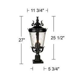 John Timberland Casa Marseille Vintage Outdoor Post Light Textured Black With Pier Mount 29" Clear Hammered Glass For Exterior Barn Deck House Porch -Lighting Specialty Shop GUEST 8adc13a7 463d 4822 997a c2b7a197005d