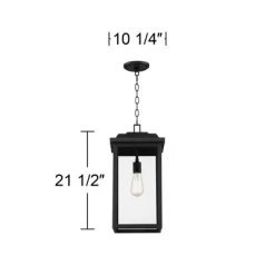 John Timberland Eastcrest Modern Outdoor Hanging Light Textured Black 21 1/2" Clear Glass For Post Exterior Barn Deck House Porch Yard Patio Outside -Lighting Specialty Shop GUEST 8b8cfd8f ebb8 4e22 adca c1a73a02066e