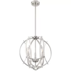 Possini Euro Design Spherical Brushed Nickel Pendant Chandelier 16" Wide Modern Orb 3-Light Fixture For Dining Room House Foyer Kitchen Island Bedroom 10 Possini Euro Design Spherical Brushed Nickel Pendant Chandelier 16" Wide Modern Orb 3-Light Fixture For Dining Room House Foyer Kitchen Island Bedroom -Lighting Specialty Shop GUEST 8e92f18d c578 4818 8a42 6dcf8a523fee