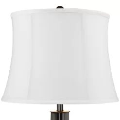 360 Lighting Heather Modern Industrial Table Lamps 25 3/4" High Set Of 2 Dark Iron With USB Charging Port White Softback Drum Shade For Bedroom Desk -Lighting Specialty Shop GUEST 8eacd2b6 9a9b 43fc 8ed4 a1d404d00c69