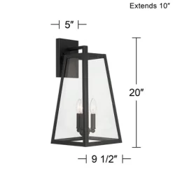 John Timberland Arrington Modern Outdoor Wall Light Fixture Mystic Black Metal 20" Clear Glass For Post Exterior Barn Deck House Porch Yard Posts Home -Lighting Specialty Shop GUEST 90536d4c 432f 4323 a936 2bc8385d04b3
