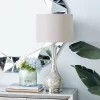 Glass Table Lamp With Faux Mercury Glass Finish Silver - Olivia & May