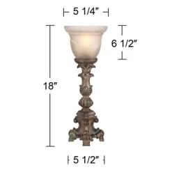 Regency Hill French LED Uplight Desk Table Lamp 18" High Beige Wash Candlestick Alabaster Glass Shade For Bedroom Bedside Office 12 Regency Hill French LED Uplight Desk Table Lamp 18" High Beige Wash Candlestick Alabaster Glass Shade For Bedroom Bedside Office -Lighting Specialty Shop GUEST 910fafbb 020c 4662 aaae 061aa96e0b35
