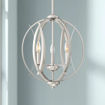 Possini Euro Design Spherical Brushed Nickel Pendant Chandelier 16" Wide Modern Orb 3-Light Fixture For Dining Room House Foyer Kitchen Island Bedroom 1 Possini Euro Design Spherical Brushed Nickel Pendant Chandelier 16" Wide Modern Orb 3-Light Fixture For Dining Room House Foyer Kitchen Island Bedroom