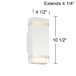 Possini Euro Design Modern Outdoor Wall Light Fixture White 2-Light Up Down 10 1/2" Clear Glass Inserts For Exterior Barn Deck House Porch Yard Patio 11 Possini Euro Design Modern Outdoor Wall Light Fixture White 2-Light Up Down 10 1/2" Clear Glass Inserts For Exterior Barn Deck House Porch Yard Patio -Lighting Specialty Shop GUEST 93246f31 ca6f 4cfd b8cb ca13881fbb65