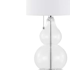 (Set Of 2) 22" Cora Classic Vintage Glass LED Table Lamp With USB Charging Port (Includes LED Light Bulb) - JONATHAN Y -Lighting Specialty Shop GUEST 94ab4101 fa2a 4f2b 944a 0deadb9842e8