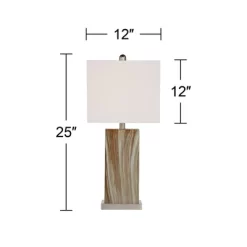 360 Lighting Connie Modern Table Lamps Set Of 2 25" High Brown Faux Marble With USB Charging Port White Rectangular Shade For Living Room Office Desk -Lighting Specialty Shop GUEST 99791b9b 0488 4e77 a280 94707e06cc1a