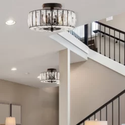 11.5" Crystalline Semi-Flush Mount Pendant Clear - River Of Goods 12 11.5" Crystalline Semi-Flush Mount Pendant Clear - River Of Goods -Lighting Specialty Shop GUEST 9a8b09a2 05d0 445c 9c39 02e7e13232f3