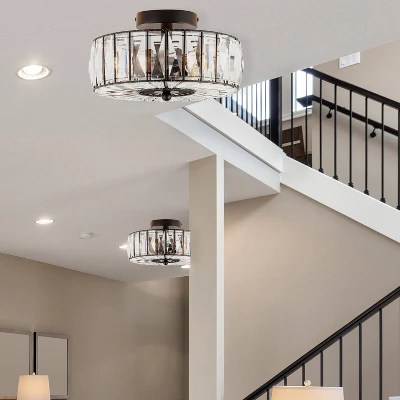 11.5" Crystalline Semi-Flush Mount Pendant Clear - River Of Goods 4 11.5" Crystalline Semi-Flush Mount Pendant Clear - River Of Goods - Image 4