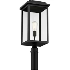 John Timberland Eastcrest Modern Outdoor Post Light Textured Black 22 1/2" Clear Glass Panels For Exterior Barn Deck House Porch Yard Patio Outside -Lighting Specialty Shop GUEST 9d20701c d1d6 4361 bb7b 1031be16626d