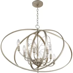Possini Euro Design Tiller Champagne Satin Silver Pendant Chandelier 31 1/2" Wide Modern Open Orb Frame 8-Light Fixture For Dining Room Kitchen Island -Lighting Specialty Shop GUEST 9d5b4c51 6b5a 4c0b b666 fe134fd23059