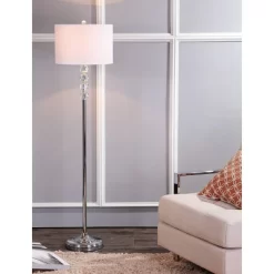 59.5" Crystal/Metal Aubrey Floor Lamp (Includes LED Light Bulb) Clear - JONATHAN Y