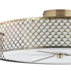 18.25" Leyla Glam Brushed Semi-Flush Mount Ceiling Fixture Sconce Gold - River Of Goods -Lighting Specialty Shop GUEST 9e2f201f daa3 4b63 8446 579070eb0add